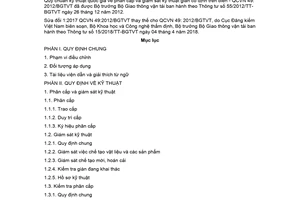 Quy chuẩn kỹ thuật quốc gia
QCVN 49:2012/BGTVT/SĐ1:2017 về Phân cấp và giám sát kỹ thuật giàn cố định trên biển - Sửa đổi 1: 2017