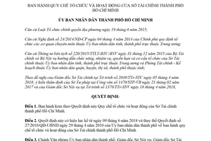 Quyết định 20/2018/QĐ-UBND Quy chế tổ chức hoạt động Sở Tài chính Hồ Chí Minh