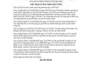 Quyết định 465/QĐ-UBND 2018 công bố thủ tục hành chính đấu giá tài sản Sở Tư pháp Tuyên Quang