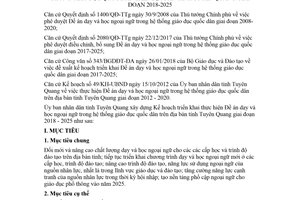 Kế hoạch 40/KH-UBND 2018 thực hiện Đề án dạy học ngoại ngữ trong giáo dục Tuyên Quang