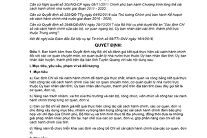 Quyết định 122/QĐ-UBND 2018 Bộ chỉ số đánh giá kết quả cải cách hành chính Tuyên Quang