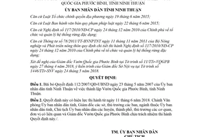 Quyết định 34/2018/QĐ-UBND bãi bỏ Quyết định 112/2007/QĐ-UBND Ninh Thuận