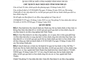 Quyết định 846/QĐ-UBND 2018 công bố thủ tục hành chính nhận hồ sơ qua bưu chính Ninh Thuận