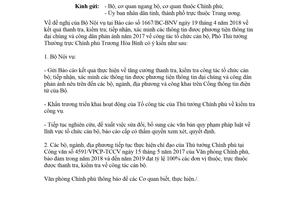 Công văn 4260/VPCP-TCCV 2018 tăng cường thanh tra kiểm tra về công tác cán bộ