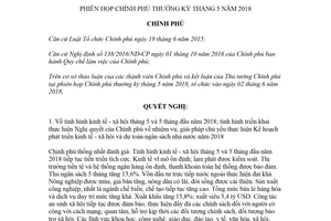 Nghị quyết 74/NQ-CP 2018 phiên họp Chính phủ thường kỳ tháng 5