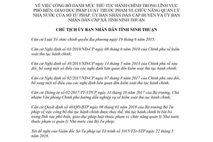 Quyết định 862/QĐ-UBND 2018 danh mục thủ tục hành chính phổ biến pháp luật Ninh Thuận