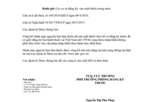 Công văn 8468/QLD-ĐK 2018 nguyên liệu làm thuốc không phải thực hiện cấp phép nhập khẩu