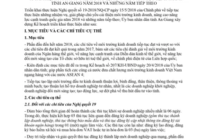 Kế hoạch 275/KH-UBND 2018 cải thiện môi trường kinh doanh nâng cao năng lực cạnh tranh An Giang