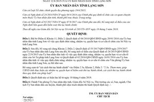 Quyết định 39/2018/QĐ-UBND sửa đổi 04/2016/QĐ-UBND 53/2017/QĐ-UBND Lạng Sơn