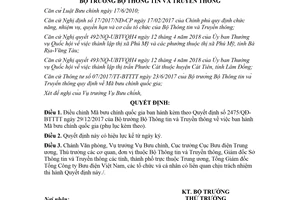 Quyết định 854/QĐ-BTTTT 2018 điều chỉnh Mã bưu chính quốc gia