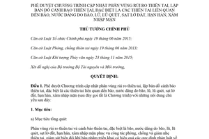 Quyết định 705/QĐ-TTg 2018 phê duyệt Chương trình cập nhật phân vùng rủi ro thiên tai