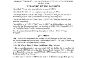 Quyết định 13/2018/QĐ-UBND phối hợp quản lý cụm công nghiệp 25/2015/QĐ-UBND Quảng Bình