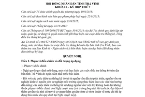 Nghị quyết 59/2018/NQ-HĐND quy định nội dung mức chi thực hiện cuộc điều tra thống kê Trà Vinh