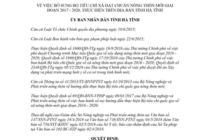 Quyết định 17/2018/QĐ-UBND bộ tiêu chí xã đạt chuẩn nông thôn mới Hà Tĩnh 2017 2020