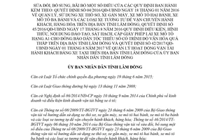 Quyết định 16/2018/QĐ-UBND sửa 04/2016/QĐ-UBND 45/2016/QĐ-UBND quản lý mô tô Lâm Đồng