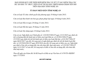 Quyết định 25/2018/QĐ-UBND kiểm tra dự án đầu tư trực tiếp có sử dụng đất chậm tiến độ Nghệ An