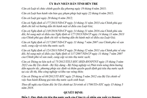 Quyết định 22/2018/QĐ-UBND quy định giá tiêu thụ nước sạch của Công ty NID Bến Tre