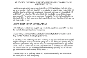 Chỉ thị 15/CT-TTg 2018 tổ chức triển khai thực hiện hiệu quả Luật Hỗ trợ doanh nghiệp nhỏ và vừa