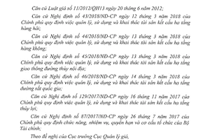 Thông tư 47/2018/TT-BTC xác định giá cho thuê khai thác tài sản kết cấu hạ tầng giao thông