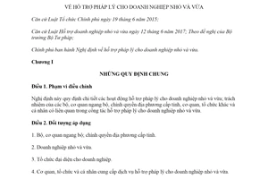 Nghị định 55/2019/NĐ-CP hỗ trợ pháp lý cho doanh nghiệp nhỏ và vừa