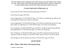 Quyết định 29/2018/QĐ-UBND thẩm quyền rà soát Biểu mẫu đăng ký kê khai giá hàng hóa Long An