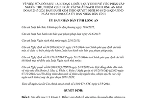 Quyết định 25/2018/QĐ-UBND sửa đổi phân cấp nguồn thu chi 68/2016/QĐ-UBND Long An