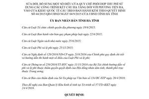 Quyết định 18/2018/QĐ-UBND sửa đổi thu phí phương tiện ra vào cửa khẩu Cầu Treo Hà Tĩnh