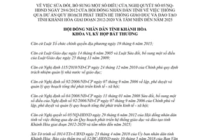 Nghị quyết 07/NQ-HĐND 2018 sửa đổi Nghị quyết 05/NQ-HĐND phát triển giáo dục Khánh Hòa