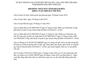Nghị quyết 08/NQ-HĐND 2018 quy hoạch cơ sở giết mổ gia súc gia cầm Khánh Hòa đến 2025