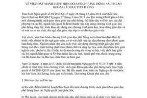 Chỉ thị 16/CT-TTg 2018 đẩy mạnh thực hiện đổi mới chương trình sách giáo khoa giáo dục phổ thông