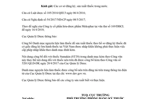 Công văn 11016/QLD-ĐK 2018 danh mục nguyên liệu làm thuốc nhập khẩu không phải cấp phép