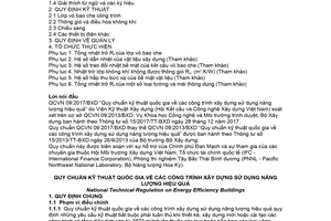 Quy chuẩn kỹ thuật quốc gia QCVN 09:2017/BXD về Các công trình xây dựng sử dụng năng lượng hiệu quả