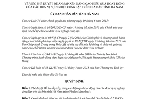 Quyết định 808/QĐ-UBND 2018 nâng cao hiệu quả hoạt động của đơn vị sự nghiệp công lập Hà Nam