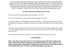 Quyết định 05/2018/QĐ-UBND sửa đổi Quy định tiêu chuẩn Trưởng phòng Sở Ban ngành Quảng Nam