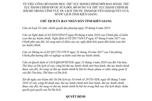 Quyết định 1094/QĐ-UBND 2018 công bố thủ tục hành chính lĩnh vực Du lịch Sở Du lịch Kiên Giang