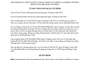 Quyết định 01/2018/QĐ-UBND Quy chế Tổ chức của Phòng Lao động Tân Bình Hồ Chí Minh