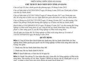 Quyết định 1424/QĐ-UBND 2018 danh mục thủ tục hành chính lĩnh vực lâm nghiệp An Giang