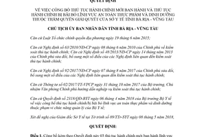 Quyết định 1340/QĐ-UBND 2018 công bố thủ tục hành chính lĩnh vực An toàn thực phẩm Vũng Tàu