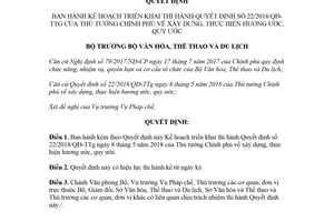 Quyết định 2029/QĐ-BVHTTDL 2018 thực hiện Quyết định 22/2018/QĐ-TTg về xây dựng hương ước