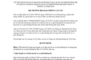 Quyết định 1228/QĐ-BGTVT 2018 cơ sở đào tạo trung tâm sát hạch lái xe cơ giới đường bộ