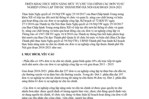 Kế hoạch 137/KH-UBND 2018 nâng mức tự chủ tài chính đơn vị sự nghiệp công lập Hà Nội 2018 2021