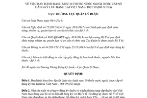 Quyết định 376/QĐ-QLD 2018 danh mục 10 thuốc nước ngoài được cấp số đăng ký lưu hành Đợt 99