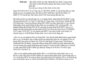 Công văn 1580/BHXH-CSYT 2018 thanh toán xét nghiệm theo dõi điều trị HIV/AIDS