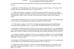 Công văn 11371/QLD-ĐK 2018 đính chính quyết định cấp số đăng ký thuốc nước ngoài