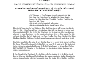 Công điện 2165/CĐ-PCTT&TKCN 2018 chủ động ứng phó với mưa lũ tại các tỉnh miền núi phía Bắc