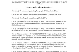 Quyết định 05/2018/QĐ-UBND Quy chế tổ chức của Phòng Kinh tế quận Gò vấp Hồ Chí Minh