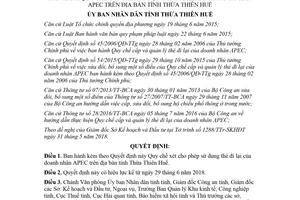 Quyết định 38/2018/QĐ-UBND Quy chế cho phép sử dụng thẻ đi lại của doanh nhân APEC Huế