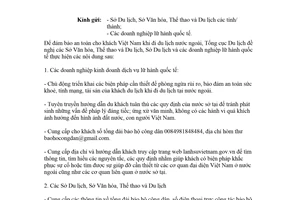 Công văn 801/TCDL-LH 2018 đảm bảo an toàn cho khách du lịch khi đi du lịch nước ngoài
