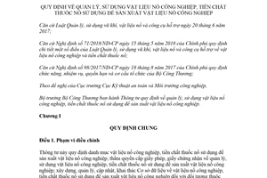 Thông tư 13/2018/TT-BCT quy định quản lý sử dụng vật liệu nổ công nghiệp