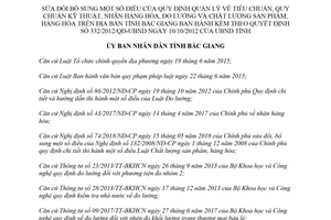 Quyết định 15/2018/QĐ-UBND sửa đổi tiêu chuẩn nhãn hàng hóa kèm 332/2012/QĐ-UBND Bắc Giang